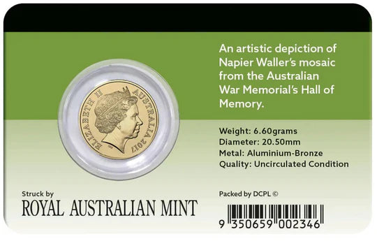2017 Lest We Forget Hall of Memory $2 Coin in Card