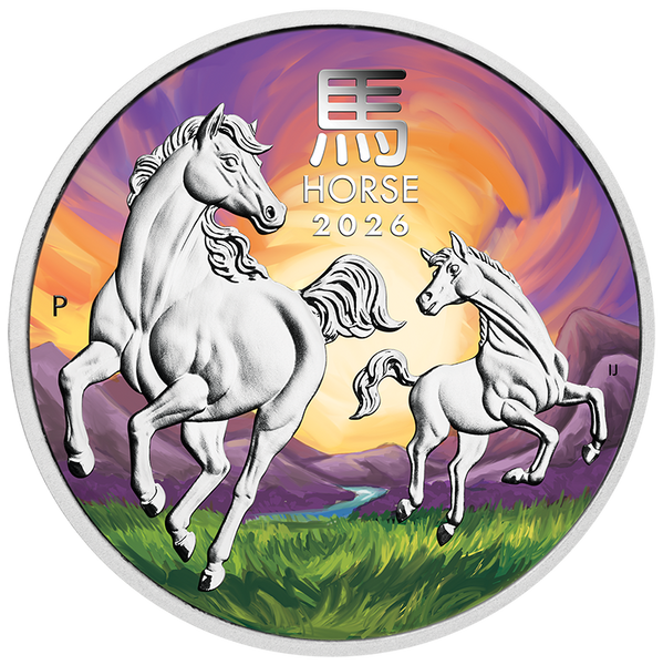 2026 1oz ANDA Melbourne Money Expo Year of the Horse 1oz Silver Coloured Coin in Card