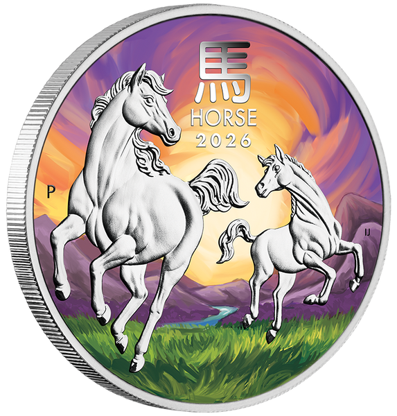 2026 1oz ANDA Melbourne Money Expo Year of the Horse 1oz Silver Coloured Coin in Card