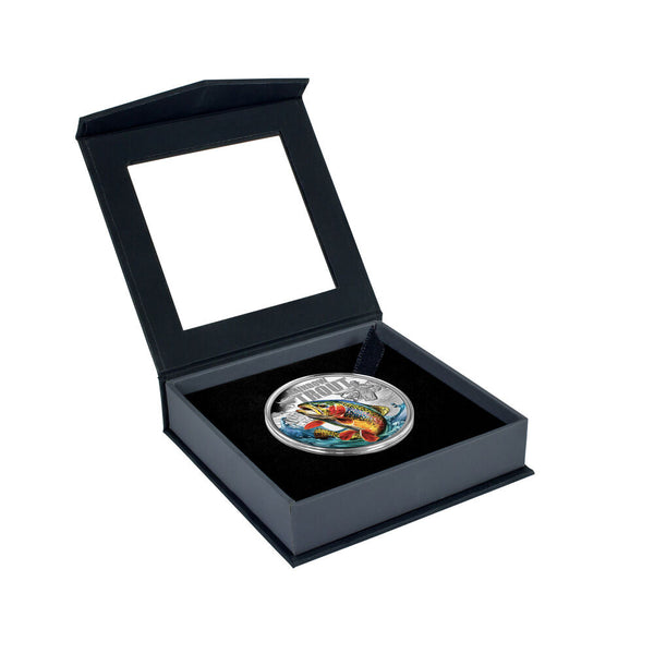 Rainbow Trout 2027 silver proof coin - presentation box