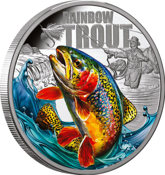 Rainbow Trout 2027 $1 Colour 1oz Silver Proof Coin - obverse