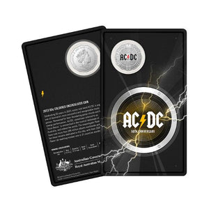 2023 50c 50th Anniversary of AC/DC Uncirculated Coin on RAM Card