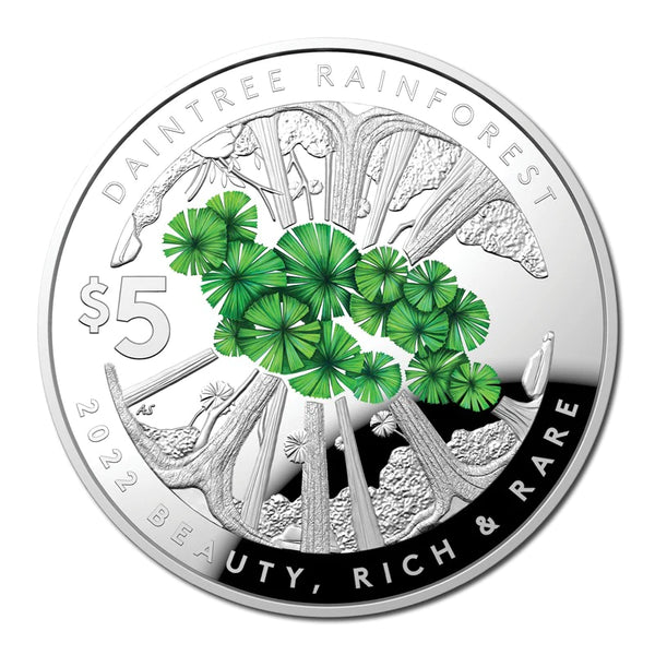 $5 2022 Beauty, Rich & Rare - Daintree Rainforest Domed Silver Proof