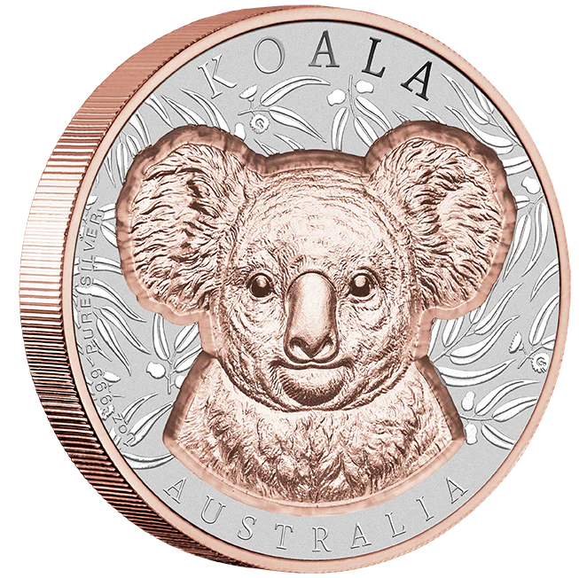 2025 Native Impressions Koala 1oz Super Incused Rose Gold Silver Coin