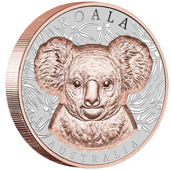 2025 Native Impressions Koala 1oz Super Incused Rose Gold Silver Coin