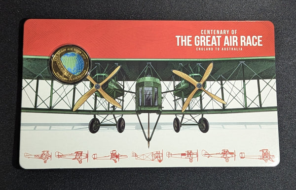 2019 Centenary of the Great Air Race England to Australia. 8 Coin Tin Set.