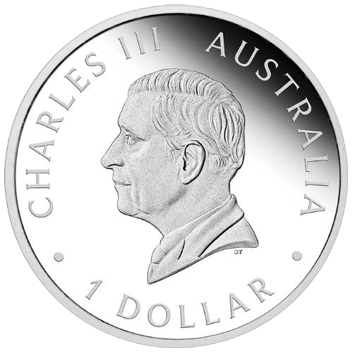 2024 $1 Australian Kangaroo First Issue King Charles Obverse 1oz Silver Proof Coin