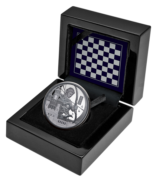 Chess Rook 2026 $1 1oz Silver Black Proof Coin