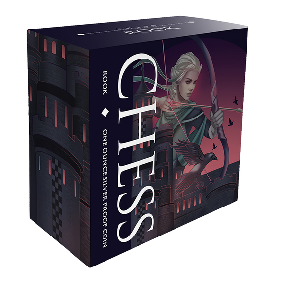 Chess Rook 2026 $1 1oz Silver Black Proof Coin