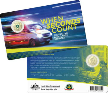 2021 Ambulance Services 'C' Mintmark $2 Coin Carded