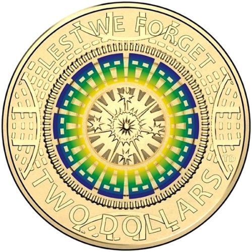 2017 $2 Anzac "Lest we forget" Mosaic - CIRC