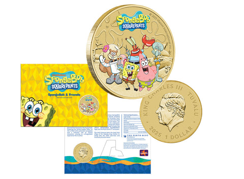 Spongebob & Friends 2025 $1 Coloured Collector Coin in Card