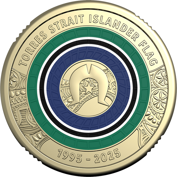2025 30th anniversary of the Torres Strait Islander Flag Two Dollar Coloured Coin