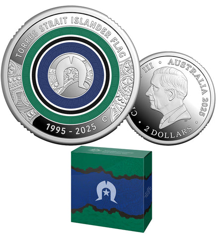 2025 30th Anniversary of the Torres Strait Islander Flag $2 C Mintmark Coloured Fine Silver Proof Coin
