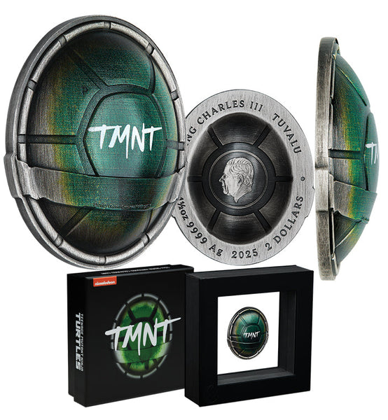 Teenage Mutant Ninja Turtles Domed Shell 2025 1.5oz Silver Antiqued Coloured Coin