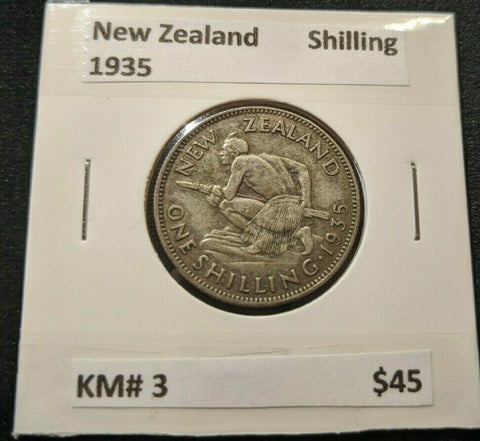 New Zealand 1935 1/- Shilling  KM# 3