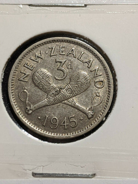 New Zealand 1945 3d Threepence  KM# 7