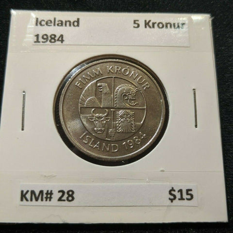 Iceland 1984 5 Krona KM# 28