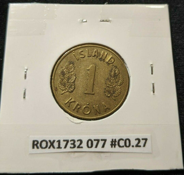 Iceland 1969 Krona KM# 12a