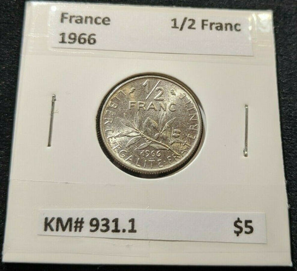 France 1966 1/2 Franc KM# 931.1