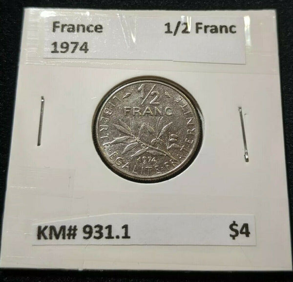 France 1974 1/2 Franc KM# 931.1