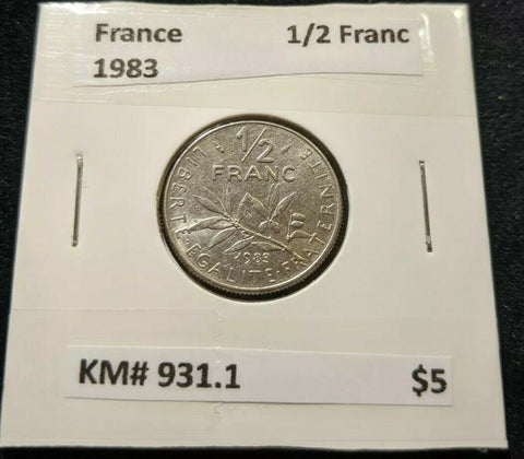 France 1983 1/2 Franc KM# 931.1