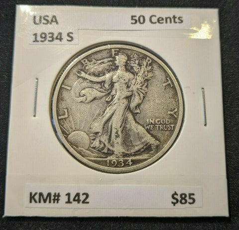 USA 1934 S 50 Cents KM# 142  #002   10A