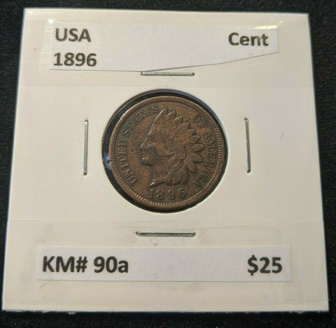 USA 1896 Cent KM# 90a