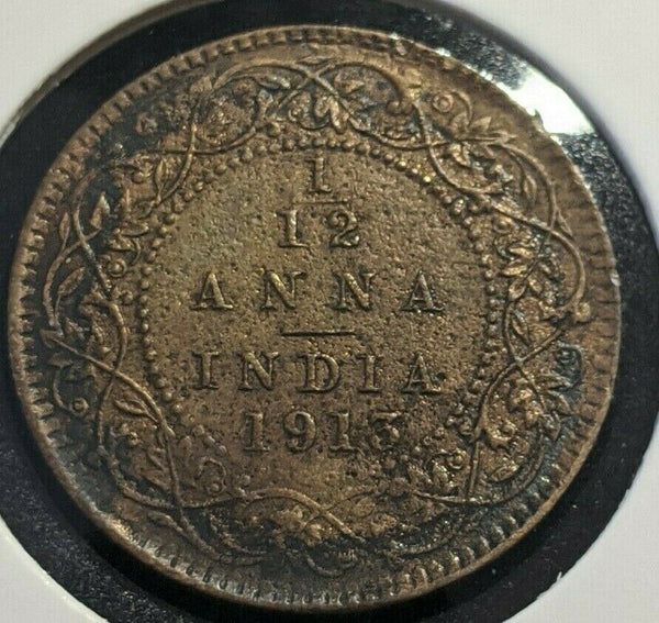 India 1913 1/12 Anna KM# 509