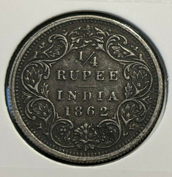 India 1862 (c) 1/4 Rupee KM# 470