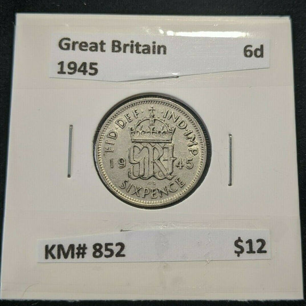 Great Britain 1945 Sixpence 6d KM# 852     007