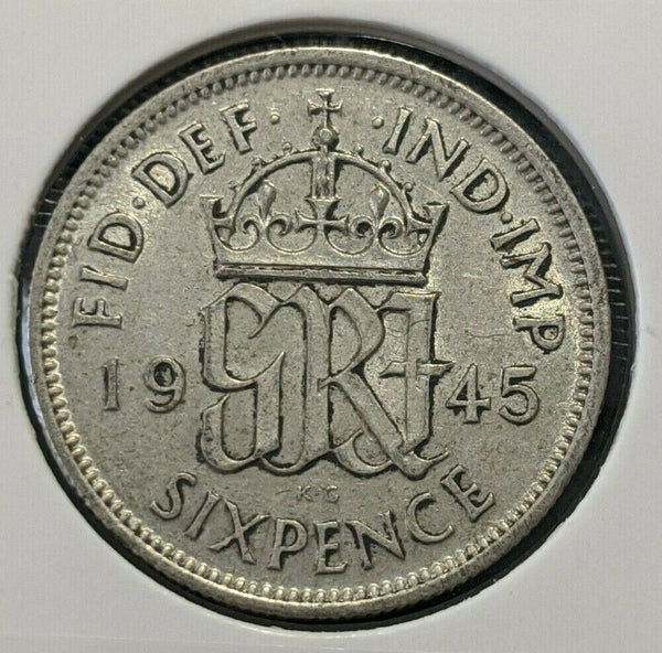 Great Britain 1945 Sixpence 6d KM# 852     007