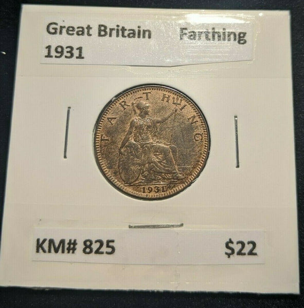 Great Britain 1931 1/4d Farthing KM# 825