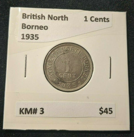 British North Borneo 1935 1 Cent  KM# 3