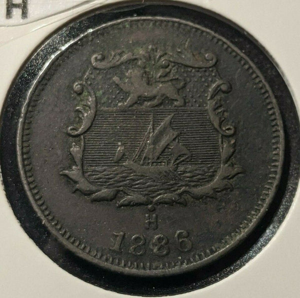 British North Borneo 1886 H 1/2 Cent 1/2c KM# 1