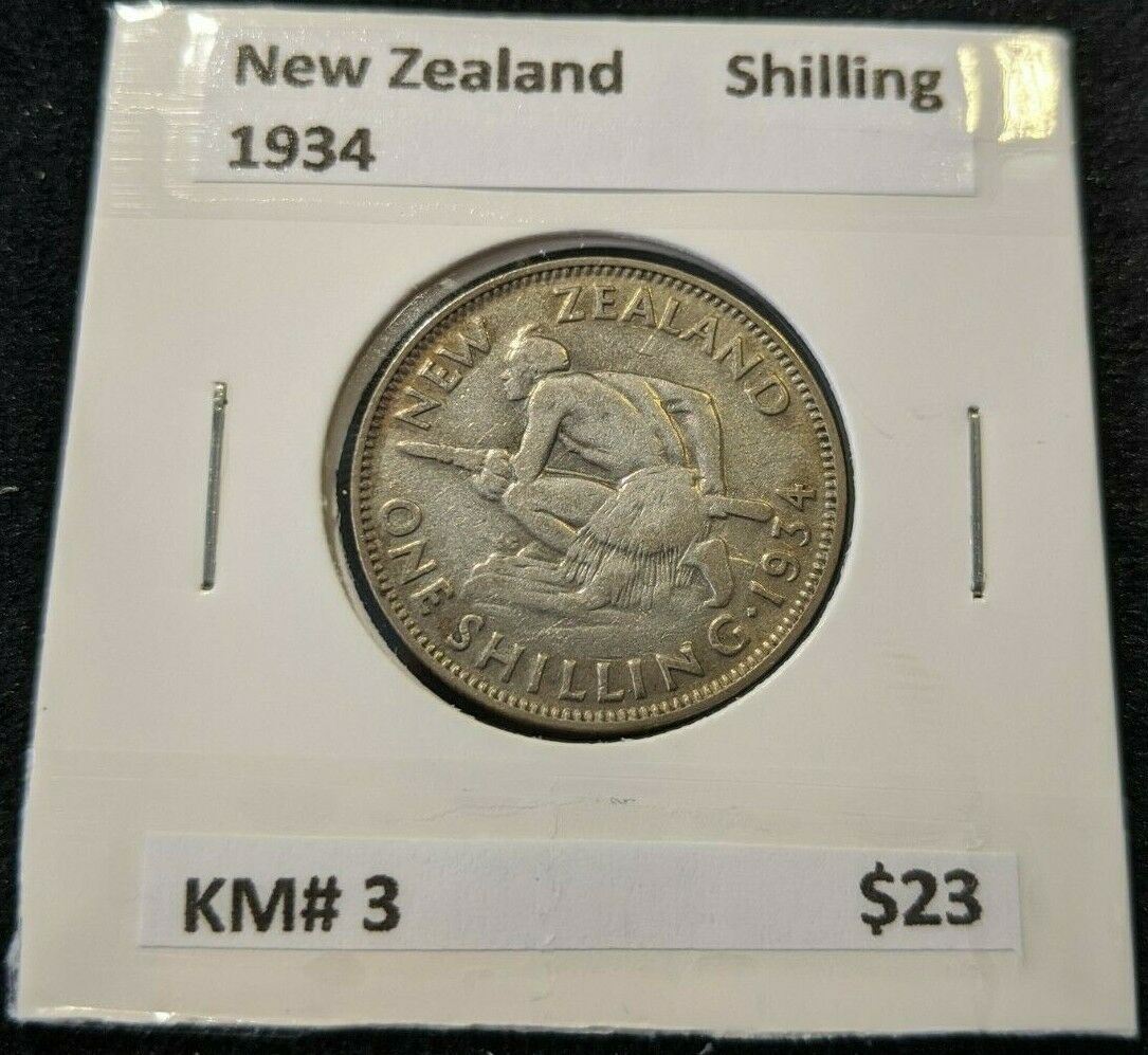 New Zealand 1934 1/- Shilling  KM# 3