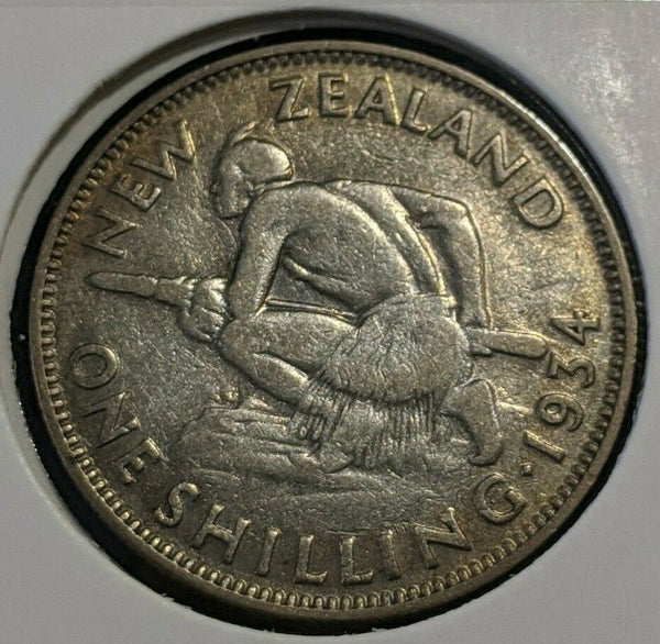 New Zealand 1934 1/- Shilling  KM# 3