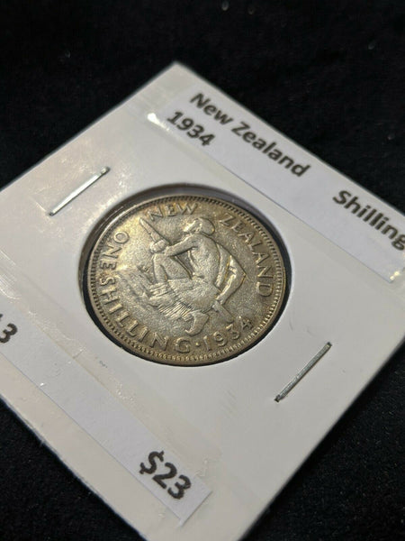 New Zealand 1934 1/- Shilling  KM# 3