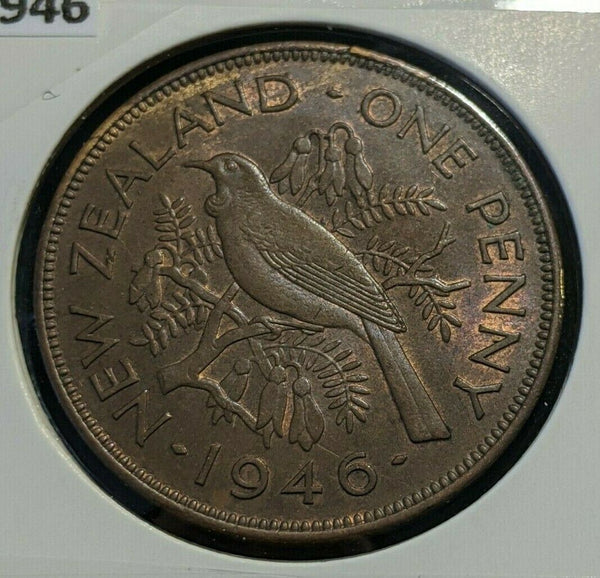 New Zealand 1946 Penny 1d KM# 13