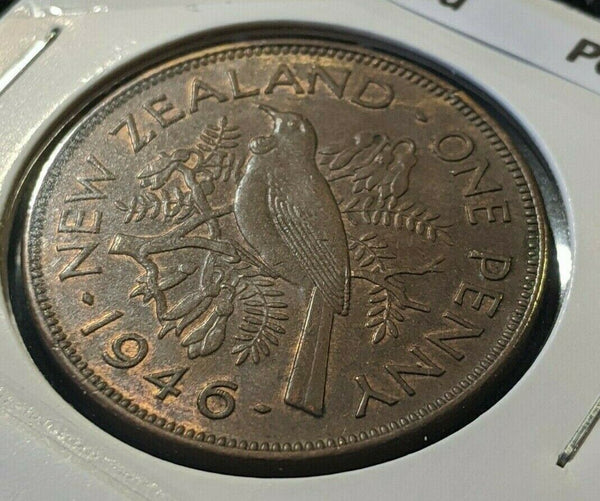 New Zealand 1946 Penny 1d KM# 13