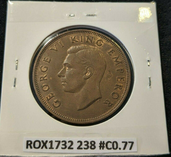 New Zealand 1946 Penny 1d KM# 13