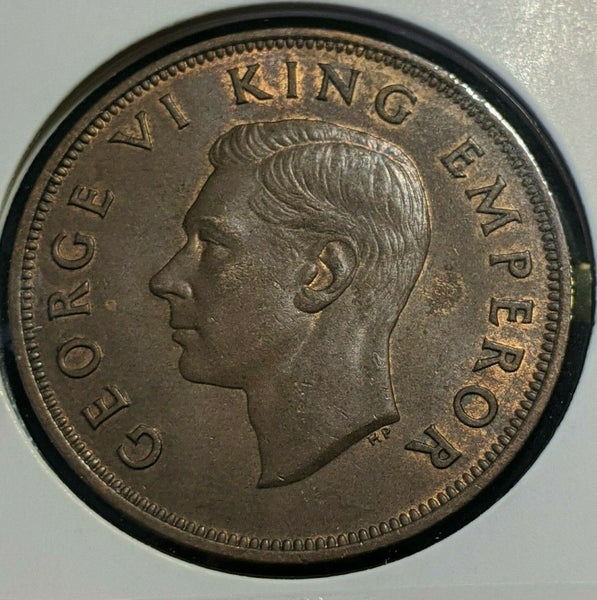 New Zealand 1946 Penny 1d KM# 13