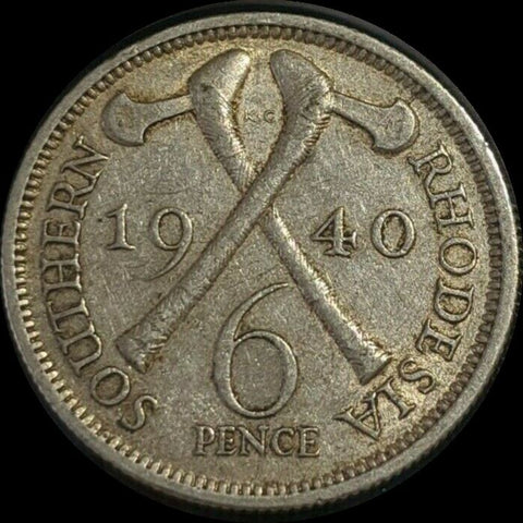 Southern Rhodesia 1940 Sixpence 6d KM# 17  #290  #11B
