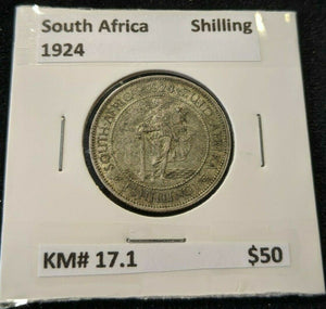 South Africa 1924 Shilling 1/- KM# 17.1