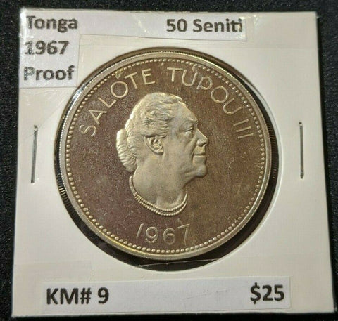 Tonga Proof 1967 50 Seniti KM# 9 #242   10B