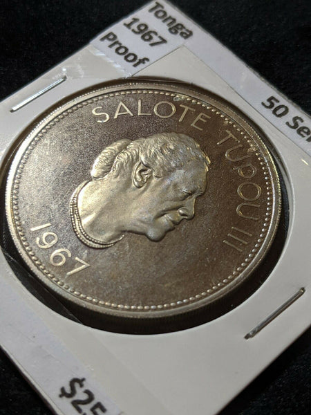 Tonga Proof 1967 50 Seniti KM# 9 #242   10B