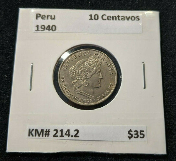 Peru 1940 10 Centavos KM# 214.2