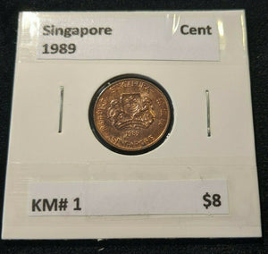 Singapore 1989 Cent KM# 1 #072  #11C