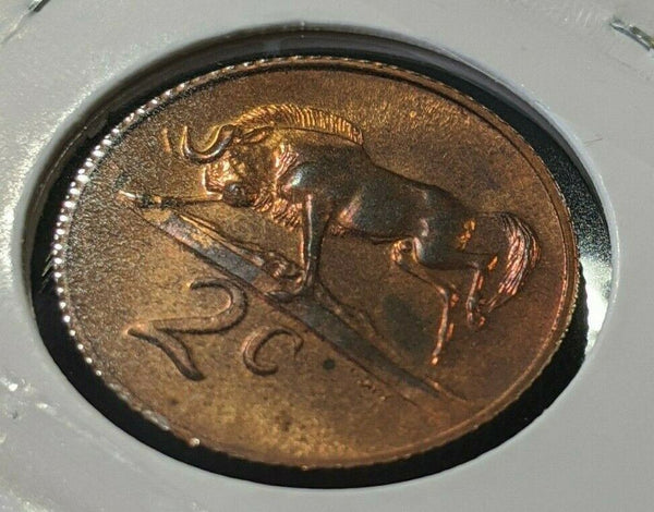 South Africa Proof 1967 2 Cent KM# 66.1