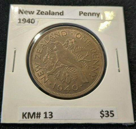 New Zealand 1940 Penny 1d KM# 13